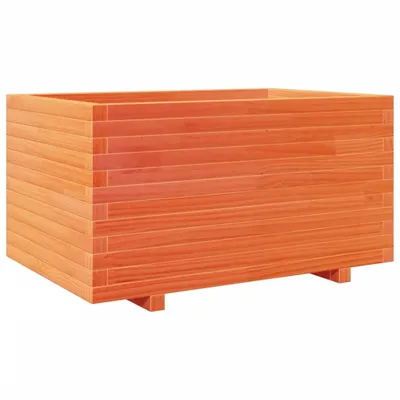 Productafbeelding van Plantenbak 90x60x49,5 cm massief grenenhout wasbruin