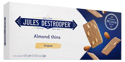 Obrázek produktu pro Jules Destrooper mandlové vločky Belgické máslové sušenky s mandlemi 100g