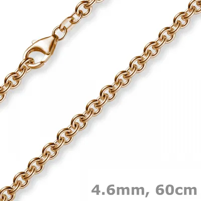 Produktbild von 4,6mm Kette Collier Rundankerkette aus 750 Gold Rotgold, 60cm Uni