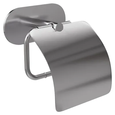 Selbstklebender Toilettenpapierhalter mit Deckel, Edelstahl, 140 x 125 mm