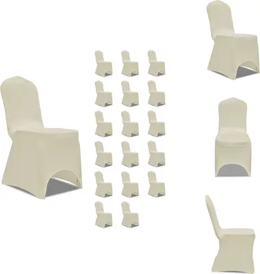 Immagine prodotto di vidaXL Coprisedia elasticizzati crema 18 pezzi - coperture