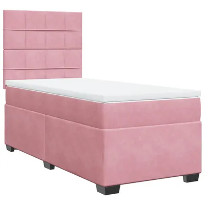 Produktbild von Boxspringbett mit Matratze Rosa 90x200 cm Samt