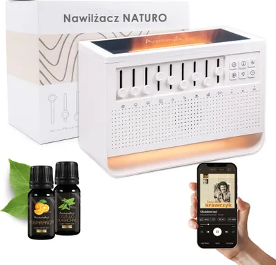 Obrázok produktu pre Bluetooth reproduktorový difúzor | Nočné svetlo s bielym šumom a efektom plameňa