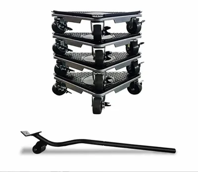 Möbel-Transportrollerset, 300 kg, 4 Stück, mit Lastenheber, schwarz