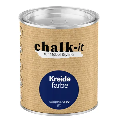 Produktbild von Kreidefarbe Chalk-it (11) Sapphire Bay 0,125L Shaby Chic Möbel Holzlack Natur Vintage Möbellack