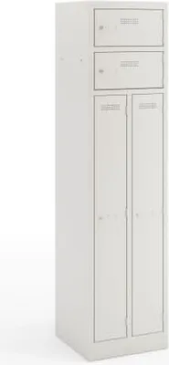 Produktbild von BISLEY Spind lichtgrau PLF4545D4, 4 Schließfächer 45,0 x 45,0 x 180,0 cm