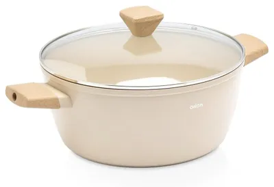 Produktbild von Orion | Keramiktopf 28 cm 6,6 L - Beige - Kochtopf Induktion Ecrina mit Glasdeckel
