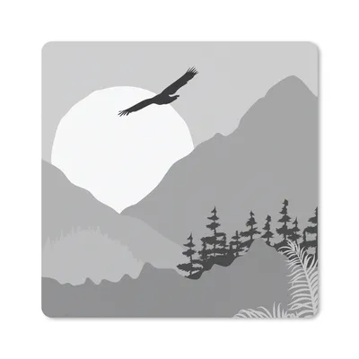 Produktbild von MuchoWow® Mauspad Mousepad Amerika - Falke - Schwarz - Weiß 30x30 cm - Mousepads - Maus Mat - Pad - Mausunterlage - Gaming