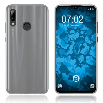 Produktbild von PhoneNatic Case kompatibel mit Huawei P Smart 2019 - transparent-weiß Silikon Hülle matt