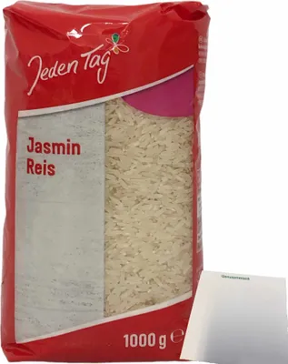 Produktbild von Jeden Tag Jasmin Reis Langkorn (1kg Packung) + usy Block