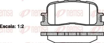 Produktbild von REMSA Bremsbeläge Satz Hinten Bremsklötze für TOYOTA Camry Limousine (V3) 0854.00