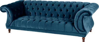 Produktbild von Max Winzer Sofa 3-Sitzer Ivette - Samtvelours petrol - Maße: 253 x 100 x 80 cm