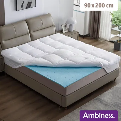 Produktbild von AMBINESS Matratzen Topper mit Memory Foam Gel Kern | 7 Größen | 80x200cm - 180x200cm | 7cm Gelschaum Matratzentopper | Spannumrandung temperaturregulierend Maschinenwaschbar |  | 90x200cm