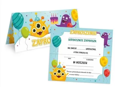 Obrázek produktu pro Pozvánka na narozeniny – Příšerky (10 ks) – LearnHow