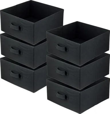 Produktbild von Lavita Storage Box | faltbare Aufbewahrung Boxen 31 x 31 x 15 cm | Schubladen-Organizer Box| Ordnungssysteme für Kleidung | Kleideraufbewahrung & Organisation | Schwarz | 6 stück