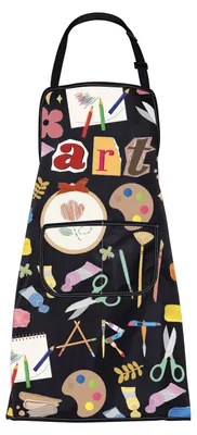 Künstler-Schürze mit Taschen, wasserdicht, 72x68 cm, schwarz