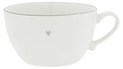 Produktbild von Suppentasse HEART weiß mit grauem Herz D. 15cm für 900ml Bastion Collections