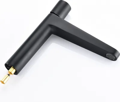 Produktbild von Waschtischarmatur Badarmatur 8213 - Flacher Auslauf - Neoperl-Strahlregler - Geräuscharm, Farbe:Schwarz matt