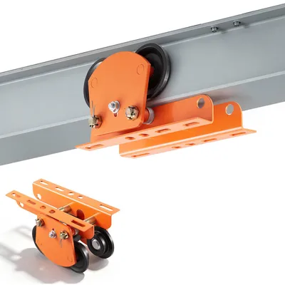 Immagine prodotto di Trasliera manuale SucceBuy con capacità di carico di 998 kg, sistema di scorrimento con ruote doppie e larghezza del flangia da 68 a 110 mm, carrello manuale Acciaio al carbonio resistente, adatto per diverse applicazioni di sollevamento