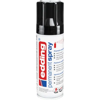 Immagine prodotto di edding 5200 spray permanente lacca acrilica premium nero profondo lucido 200 ml