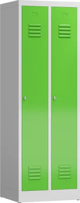 Produktbild von ClassiX Spind gelbgrün, lichtgrau X-510125, 2 Schließfächer 59,0 x 50,0 x 180,0 cm