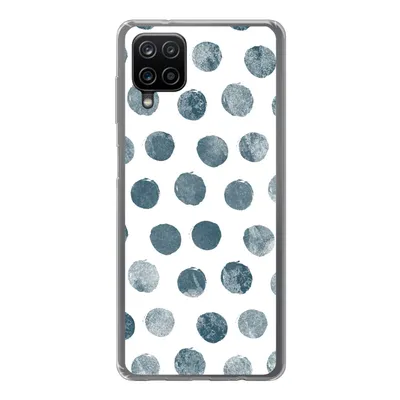 Produktbild von MuchoWow® Handyhülle Schutzhülle Hülle für Samsung Galaxy A12 Polka dots - Grau - Weiß Silikon Softcase Handy Hülle - Bild