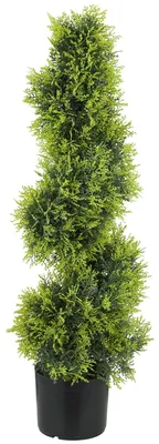 Imagen del producto de Ciprés artificial en forma de espiral, 90 cm | Color: Verde