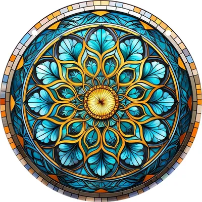 Produktbild von Eleganter Sonnenfänger Mandala Typ6 aus Buntglas - L KP32277
