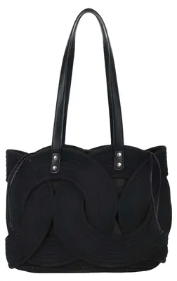 Produktbild von Gallantry, Geflochtener Damen-Shopper im Boho-Stil mit Flechtmuster, Schwarz