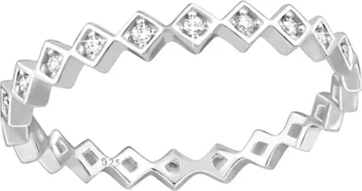Produktbild von Zirkonia Ring 925 Silber „Raute, geometrisch“ 57 (18.1 mm Ø)