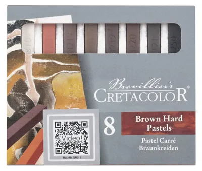 Produktbild von Brevillier's CRETACOLOR - Braunkreide Set - 8 teilig - ungebrannte Kreide mit natürlichen Pigmentstoffe