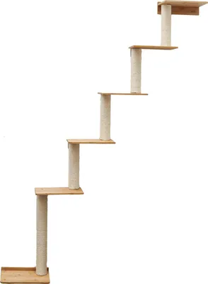 Immagine prodotto di tiragraffi da parete da 215 cm con 6 piattaforme per gatti - tiragraffi in sisal per montaggio a parete