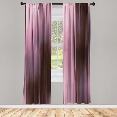 Produktbild von ABAKUHAUS Erdfarben Vorhänge 2 Panel Set für Wohnzimmer Schlafzimmer Nachbildung, Abstrakt Modernes Design Ombre Inspired Farbübergänge Glätten, 150 cm x 175 cm, Baby Pink