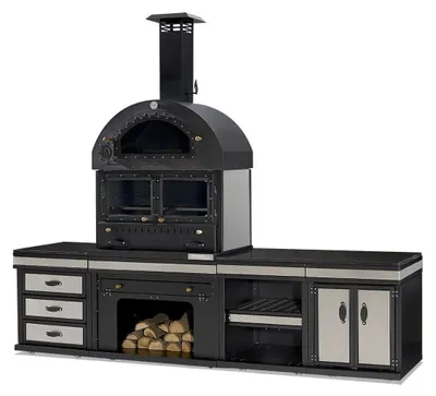 Immagine prodotto di Elegante cucina da esterno in acciaio inox nero per giardino e terrazza