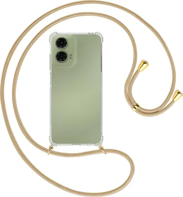 Produktbild von Handykette Backcover-Schutzhülle mit Band (Metall goldfarben) für Motorola Moto G24 - caramel