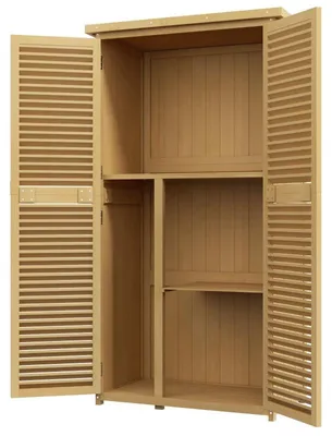 Obrázok produktu pre Vodeodolná záhradná búda z dreva s asfaltovou strechou | Farba: Hnedá | Rozmery: 46,5 x 87 x 160 cm