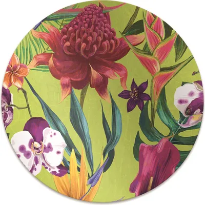 Produktbild von Rundmatte - Stuhlunterlage Bürostuhlunterlage - Rund Ø 100 cm - Bodenmatte - Fußmatte - Gemalter Garten