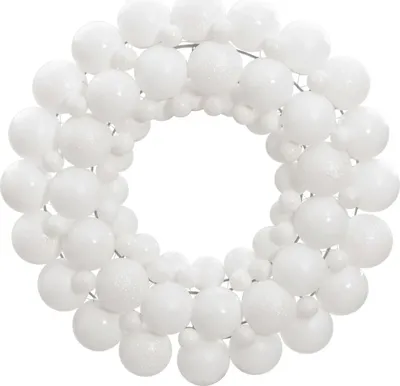 Image de Couronne de Noël blanc 45 cm polystyrène