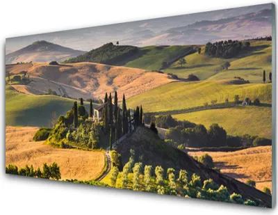 Produktbild von Acrylglasbilder 100x50 Wandbild Druck Acker Gebirge Landschaft