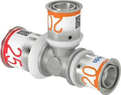 Zdjęcie produktu dla Uponor T-Stück S-Press PLUS reduziert aus Messing, verzinnt 25x20x20mm