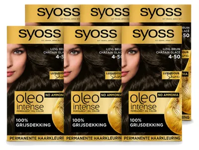 Produktbild von 6 x Syoss Oleo Intense 4-50 Dauerhafte Haarfarbe - Eisbraun - Vorteilspackung - 6 Stücke