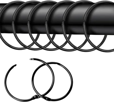Produktbild von Öffnungsringe Duschvorhang 24er Pack 50mm Metall Clips schwarz