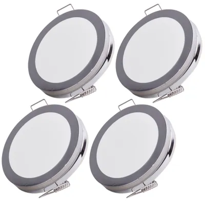 Produktbild von 4er Set LED Einbaustrahler, rund, chrom, 8,5 cm