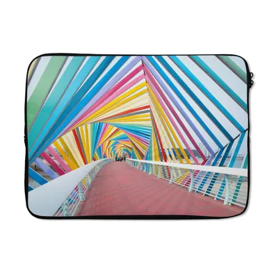 Produktbild von MuchoWow® Laptop Hülle 14 ZollRegenbogen-Kunstwerk Laptoptasche - Laptoptasche - Stoßsicher - Schutzhaube