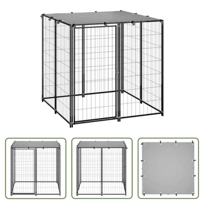 Immagine prodotto di The Living Store Cuccia per cani 110x110x110 cm Acciaio Nero