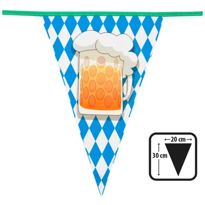 Productafbeelding van PVC vlaggenketting voor bierfeest, 6 meter