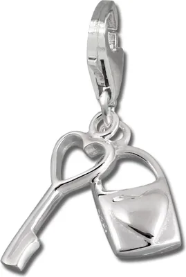 Produktbild von SilberDream Charm Armband Anhänger Herz Schlüssel 925 Echt Silber FC3117