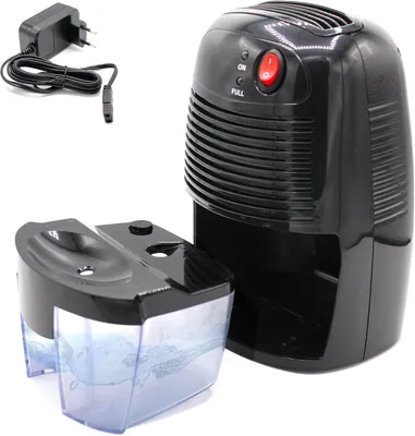Obrázek produktu pro Přenosný elektrický odvlhčovač vzduchu, tichý, kompaktní, odvlhčuje až 250 ml denně – objem nádržky 500 ml – vhodný pro místnosti do 20 m²