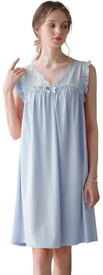Image de Kimono de nuit en coton pour femmes, avec décolleté en V et dentelle