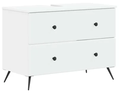 Zdjęcie produktu dla Szafka pod umywalkę vidaXL BREDA, biała, 82 x 41 x 59 cm, płyta wiórowa